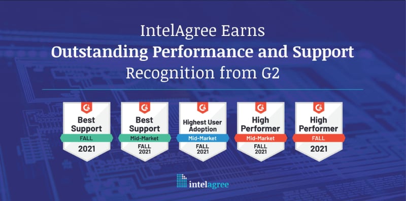 5 G2 badges with awards for IntelAgree